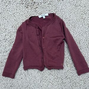 Bonpoint Maroon Kids Cardigan